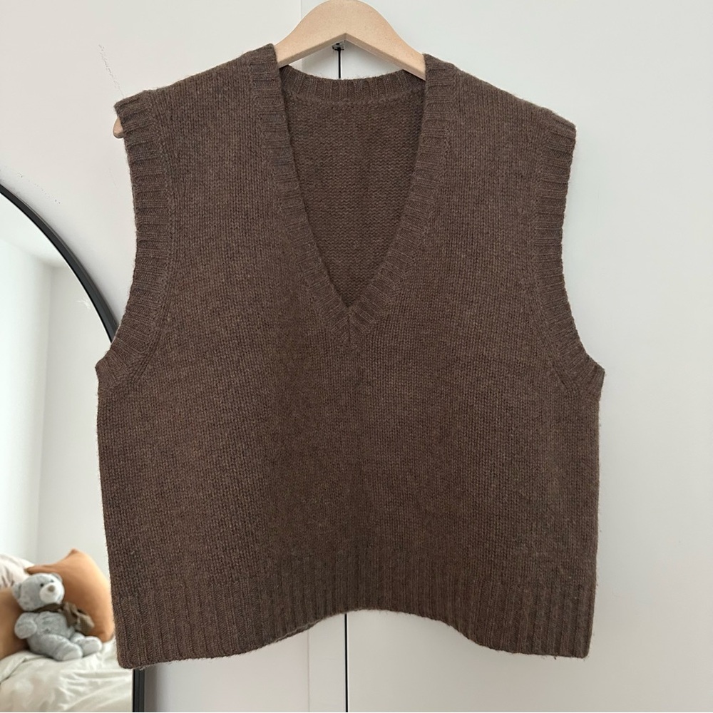 Brown Cashmere Sweater Vest